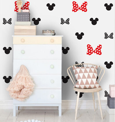 TAPETA ŚCIENNA Z MYSZKĄ MINNIE