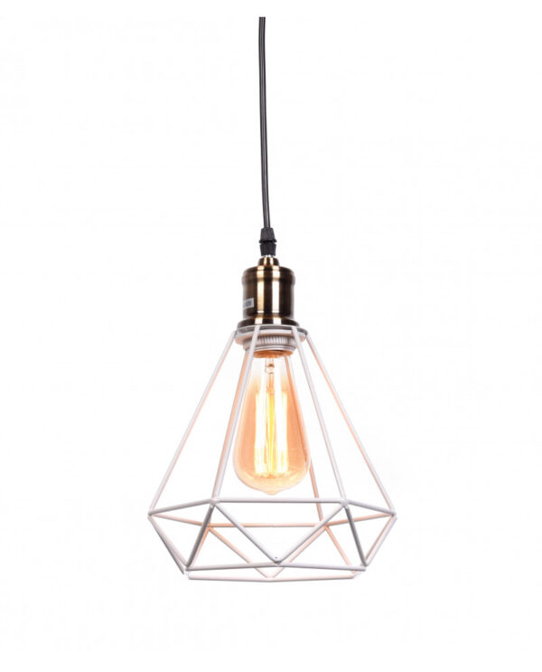 BIAŁA WISZĄCA LAMPA DRUCIANA